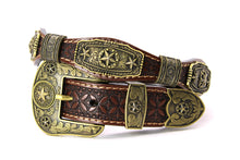 Load image into Gallery viewer, Concho Belt- #G608 Bronze Gold Western Concho Belt