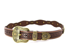 Load image into Gallery viewer, Concho Belt- #G608 Bronze Gold Western Concho Belt