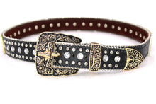 Load image into Gallery viewer, Rhinestone Belt - #5011 Longhorn Buckle w Rhombic Diamond Stone
