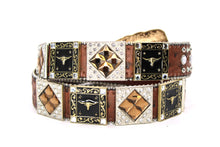 Load image into Gallery viewer, Rhinestone Belt - #5011 Longhorn Buckle w Rhombic Diamond Stone
