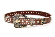 Load image into Gallery viewer, Rhinestone Belt - #5011 Longhorn Buckle w Rhombic Diamond Stone
