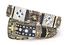 Load image into Gallery viewer, Rhinestone Belt - #5011 Longhorn Buckle w Rhombic Diamond Stone
