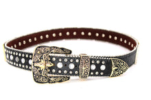 Load image into Gallery viewer, Rhinestone Belt - #5011 Longhorn Buckle w Rhombic Diamond Stone
