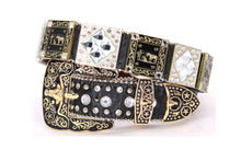 Load image into Gallery viewer, Rhinestone Belt - #5011 Longhorn Buckle w Rhombic Diamond Stone
