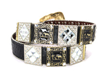 Load image into Gallery viewer, Rhinestone Belt - #5011 Longhorn Buckle w Rhombic Diamond Stone
