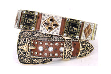 Load image into Gallery viewer, Rhinestone Belt - #5011 Longhorn Buckle w Rhombic Diamond Stone
