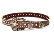 Load image into Gallery viewer, Rhinestone Belt - #5011 Longhorn Buckle w Rhombic Diamond Stone
