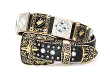 Load image into Gallery viewer, Rhinestone Belt - #5011 Longhorn Buckle w Rhombic Diamond Stone
