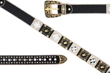 Load image into Gallery viewer, Rhinestone Belt - #5011 Longhorn Buckle w Rhombic Diamond Stone
