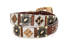 Load image into Gallery viewer, Rhinestone Belt - #5011 Longhorn Buckle w Rhombic Diamond Stone
