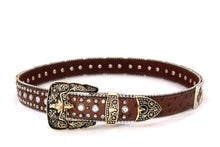 Load image into Gallery viewer, Rhinestone Belt - #5011 Longhorn Buckle w Rhombic Diamond Stone
