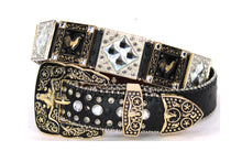 Load image into Gallery viewer, Rhinestone Belt - #5011 Longhorn Buckle w Rhombic Diamond Stone
