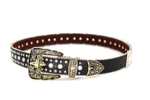 Load image into Gallery viewer, Rhinestone Belt - #5011 Longhorn Buckle w Rhombic Diamond Stone
