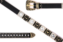 Load image into Gallery viewer, Rhinestone Belt - #5011 Longhorn Buckle w Rhombic Diamond Stone
