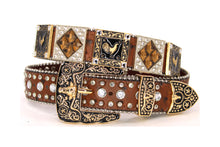 Load image into Gallery viewer, Rhinestone Belt - #5011 Longhorn Buckle w Rhombic Diamond Stone
