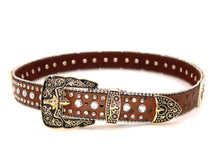 Load image into Gallery viewer, Rhinestone Belt - #5011 Longhorn Buckle w Rhombic Diamond Stone
