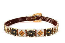 Load image into Gallery viewer, Rhinestone Belt - #5011 Longhorn Buckle w Rhombic Diamond Stone
