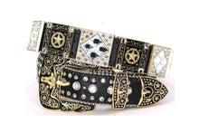 Load image into Gallery viewer, Rhinestone Belt - #5011 Longhorn Buckle w Rhombic Diamond Stone
