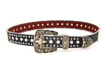 Load image into Gallery viewer, Rhinestone Belt - #5011 Longhorn Buckle w Rhombic Diamond Stone
