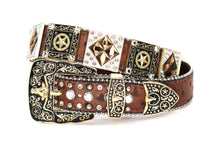 Load image into Gallery viewer, Rhinestone Belt - #5011 Longhorn Buckle w Rhombic Diamond Stone
