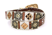 Load image into Gallery viewer, Rhinestone Belt - #5011 Longhorn Buckle w Rhombic Diamond Stone
