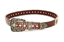 Load image into Gallery viewer, Rhinestone Belt - #5011 Longhorn Buckle w Rhombic Diamond Stone
