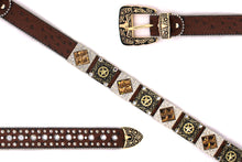 Load image into Gallery viewer, Rhinestone Belt - #5011 Longhorn Buckle w Rhombic Diamond Stone
