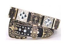 Load image into Gallery viewer, Rhinestone Belt - #5011 Longhorn Buckle w Rhombic Diamond Stone
