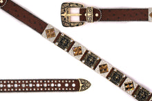 Load image into Gallery viewer, Rhinestone Belt - #5011 Longhorn Buckle w Rhombic Diamond Stone
