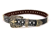 Load image into Gallery viewer, Rhinestone Belt - #5011 Longhorn Buckle w Rhombic Diamond Stone
