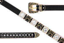 Load image into Gallery viewer, Rhinestone Belt - #5011 Longhorn Buckle w Rhombic Diamond Stone
