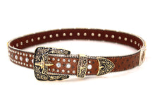 Load image into Gallery viewer, Rhinestone Belt - #5011 Longhorn Buckle w Rhombic Diamond Stone
