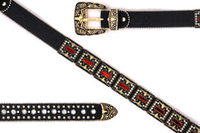 Cargar imagen en el visor de la galería, Rhinestone Belt - #5051 Longhorn Buckle w Double Longhorn
