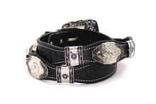 Cargar imagen en el visor de la galería, Concho Belt- #8030-8035 Silver Western Concho Belt
