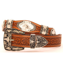 Load image into Gallery viewer, Concho Belt- #8030-8035 Silver Western Concho Belt
