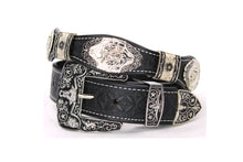 Cargar imagen en el visor de la galería, Concho Belt- #8030-8035 Silver Western Concho Belt
