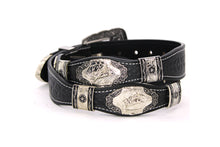 Cargar imagen en el visor de la galería, Concho Belt- #8030-8035 Silver Western Concho Belt
