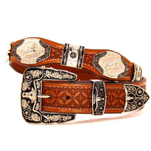 Load image into Gallery viewer, Concho Belt- #8030-8035 Silver Western Concho Belt
