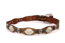 Cargar imagen en el visor de la galería, Concho Belt- #8030-8035 Silver Western Concho Belt
