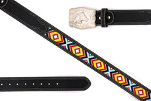 Load image into Gallery viewer, Embroidery Belt- 810 2&#39;&#39; Width Aztec Fabric Print
