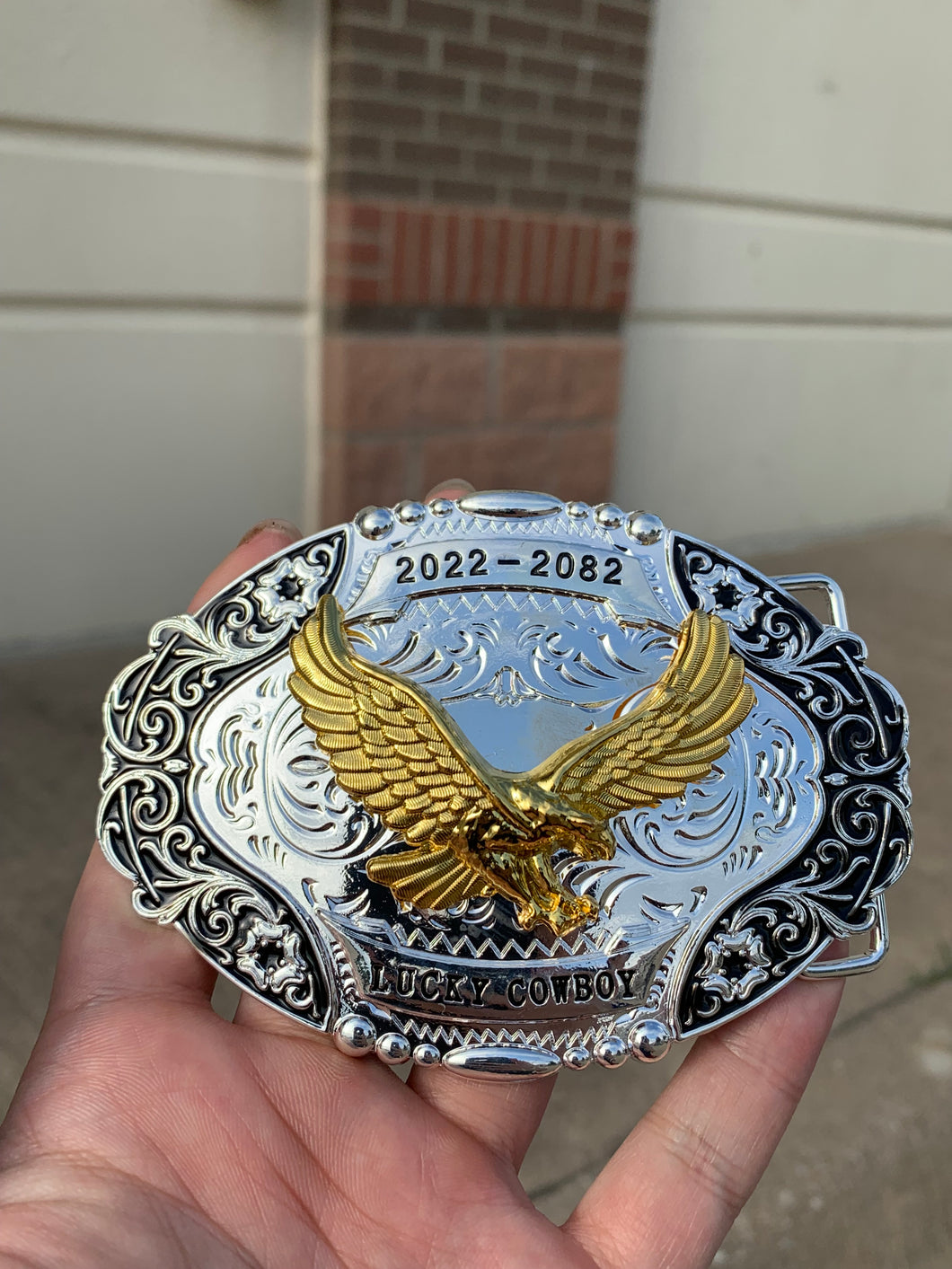 Buckle- B53 American Eagle Silver and Gold
