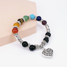 Cargar imagen en el visor de la galería, Bracelet-Multicolor Bracelet with Heart Healing Couple Friends Stone
