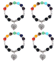 Cargar imagen en el visor de la galería, Bracelet-Multicolor Bracelet with Heart Healing Couple Friends Stone
