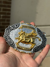 Cargar imagen en el visor de la galería, Buckle- B53 Bull Rider Gold&amp;Silver
