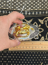 Load image into Gallery viewer, Buckle- B53 Bull Rider Gold&amp;Silver
