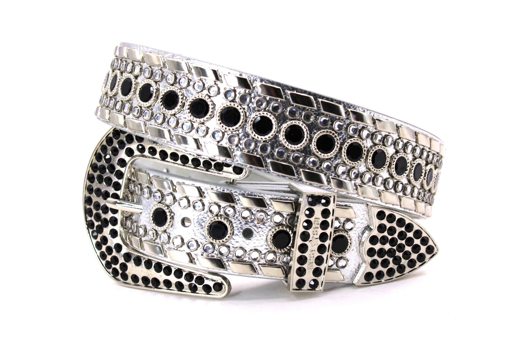 Rhinestone Belt - #1001 Genuine Leather Flashy Bling Western  display picture 3