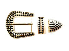 Cargar imagen en el visor de la galería, Buckle- 3p3 Unisex Fashion Three Piece Buckle Set Gold or Silver with Rhinestone
