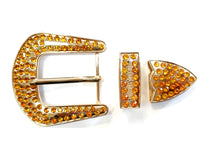 Load image into Gallery viewer, Buckle- 3p3 Unisex Fashion Three Piece Buckle Set Gold or Silver with Rhinestone
