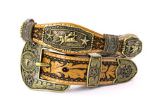 Cargar imagen en el visor de la galería, Buckle- 3p7 Bronze Brass or Chrome Silver Fits 1.5&#39;&#39;-Bull Rider
