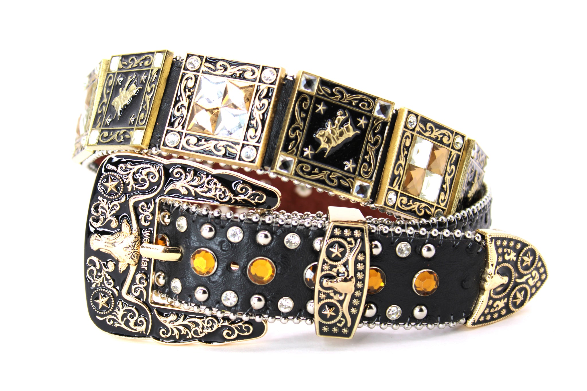 Western Belt Buckle Mens Rhinestone Belt Rhinestone Belt- #557
